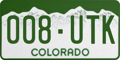 CO license plate 008UTK