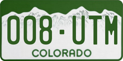 CO license plate 008UTM