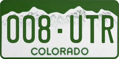 CO license plate 008UTR