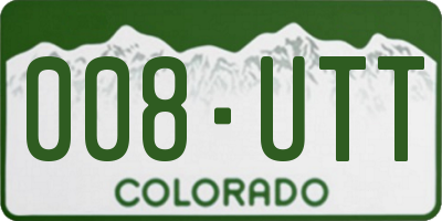 CO license plate 008UTT