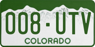 CO license plate 008UTV