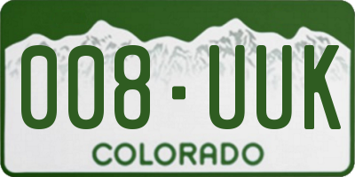 CO license plate 008UUK