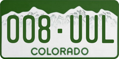 CO license plate 008UUL