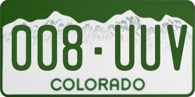 CO license plate 008UUV