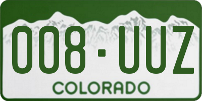 CO license plate 008UUZ