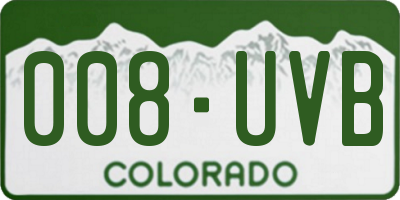 CO license plate 008UVB