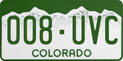 CO license plate 008UVC