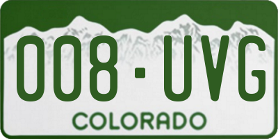 CO license plate 008UVG