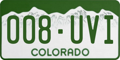 CO license plate 008UVI