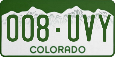 CO license plate 008UVY