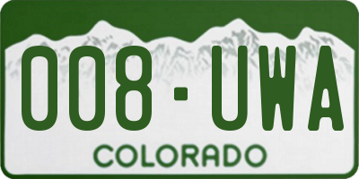 CO license plate 008UWA