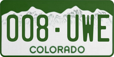 CO license plate 008UWE