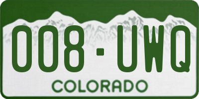 CO license plate 008UWQ