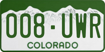 CO license plate 008UWR