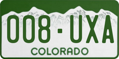 CO license plate 008UXA