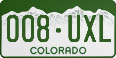 CO license plate 008UXL