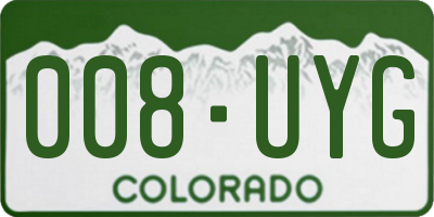CO license plate 008UYG