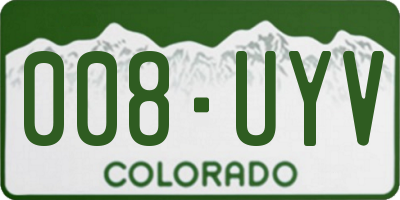 CO license plate 008UYV