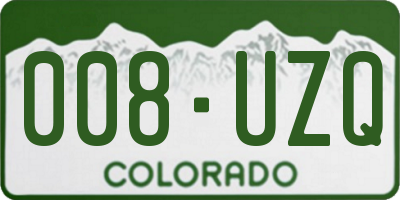 CO license plate 008UZQ