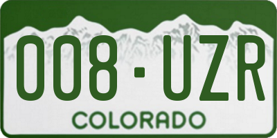 CO license plate 008UZR