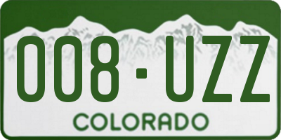 CO license plate 008UZZ