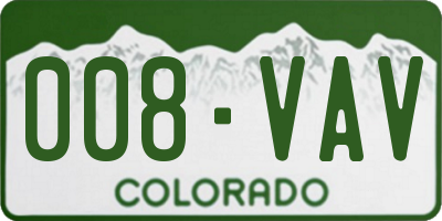 CO license plate 008VAV