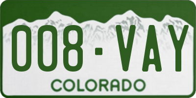 CO license plate 008VAY