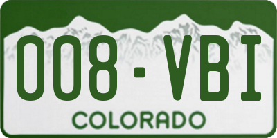 CO license plate 008VBI