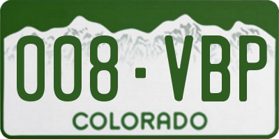 CO license plate 008VBP
