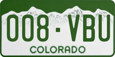 CO license plate 008VBU