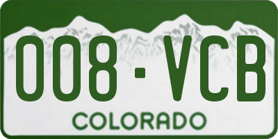 CO license plate 008VCB