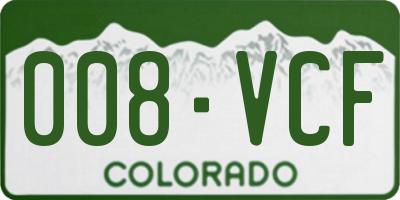 CO license plate 008VCF