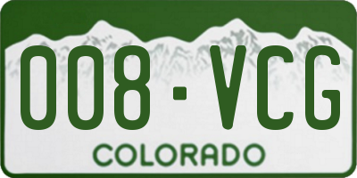 CO license plate 008VCG