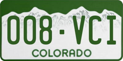 CO license plate 008VCI
