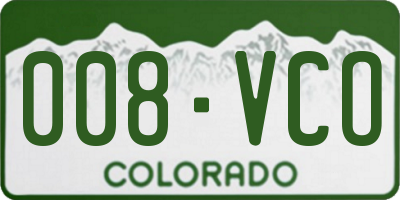 CO license plate 008VCO