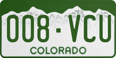 CO license plate 008VCU