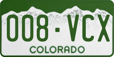 CO license plate 008VCX
