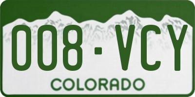 CO license plate 008VCY