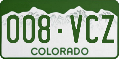 CO license plate 008VCZ