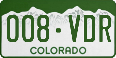 CO license plate 008VDR