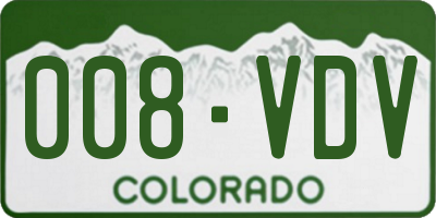 CO license plate 008VDV