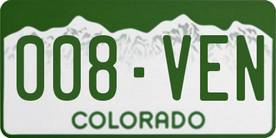 CO license plate 008VEN