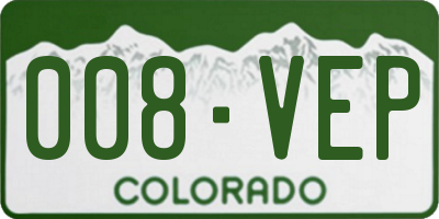 CO license plate 008VEP