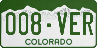 CO license plate 008VER