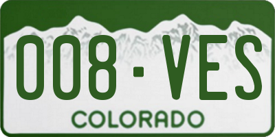 CO license plate 008VES