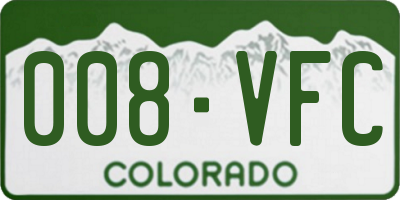 CO license plate 008VFC