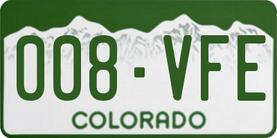 CO license plate 008VFE