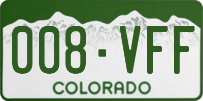 CO license plate 008VFF