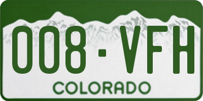 CO license plate 008VFH