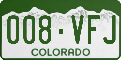CO license plate 008VFJ